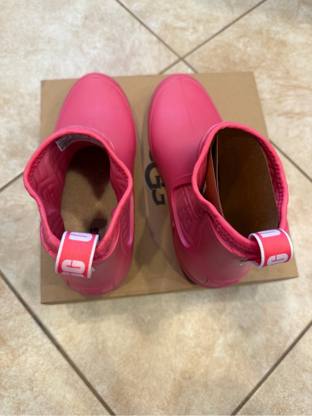 UGG CHEVONNE RIBBON RED WATERPROOF CHELSEA RAIN BOOTS WOMEN'S BOOTS SIZE US 7 - Picture 5 of 8
